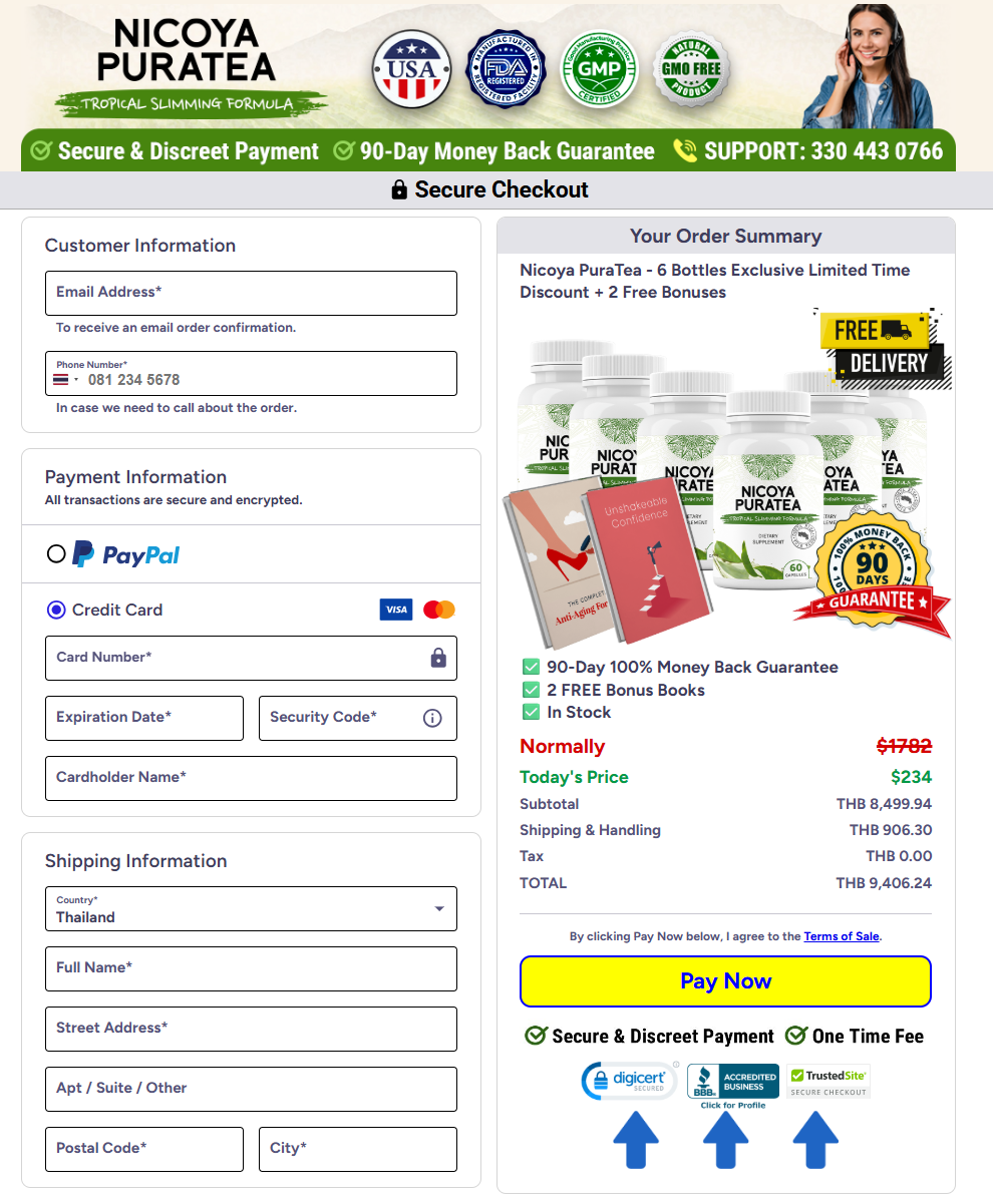 Nicoya PuraTea Official Website Secure Order Page